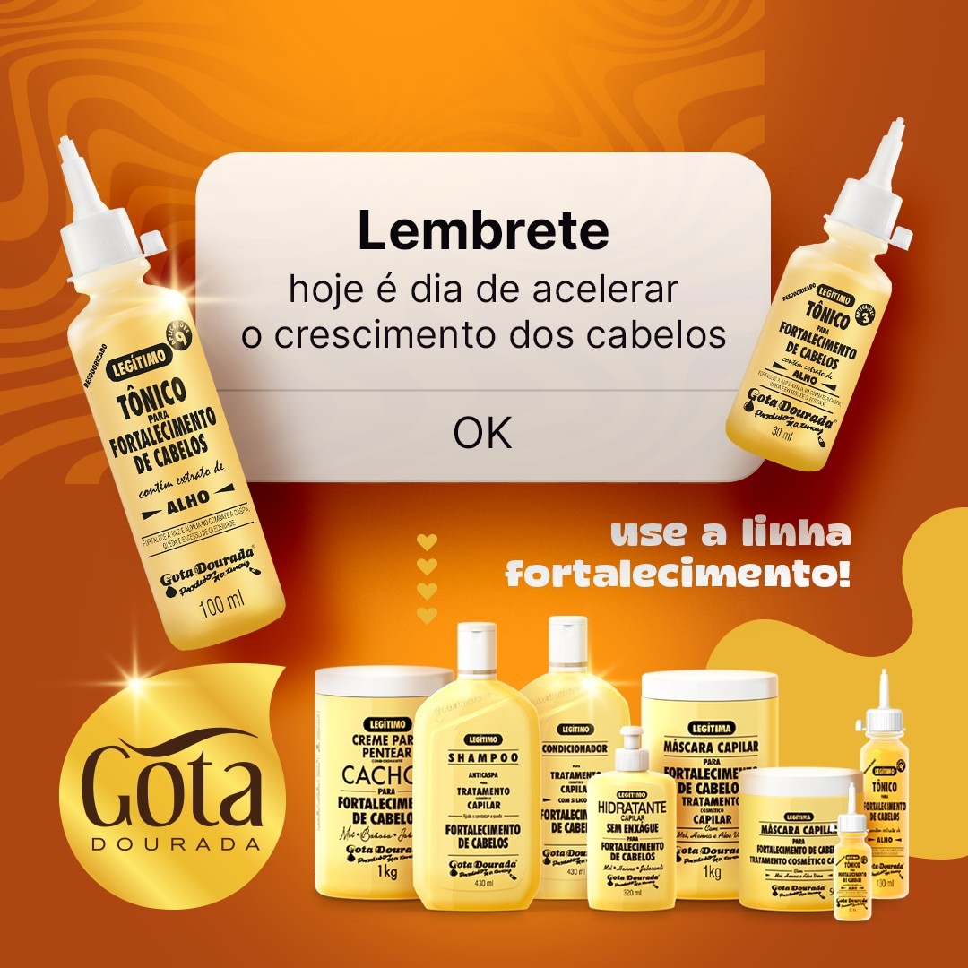Gota Dourada -Knoblauch -Tonikum für Haarstärke - 100 ml