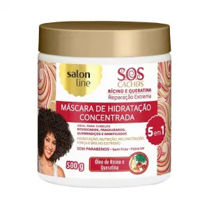 SOS Curls Castor and Keratin Hydration Mask Salon Line 500g