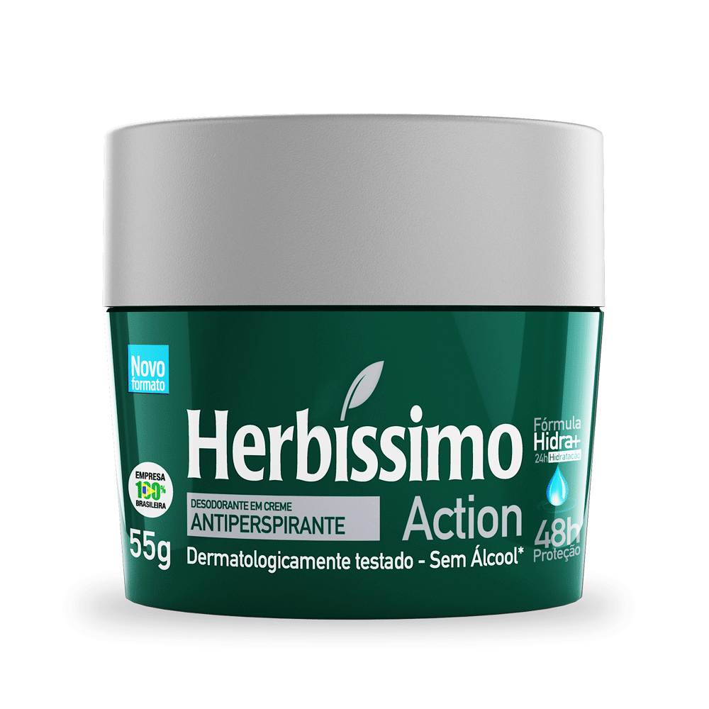 Cream Antiperspirant Deodorant Herbíssimo Action - 55g