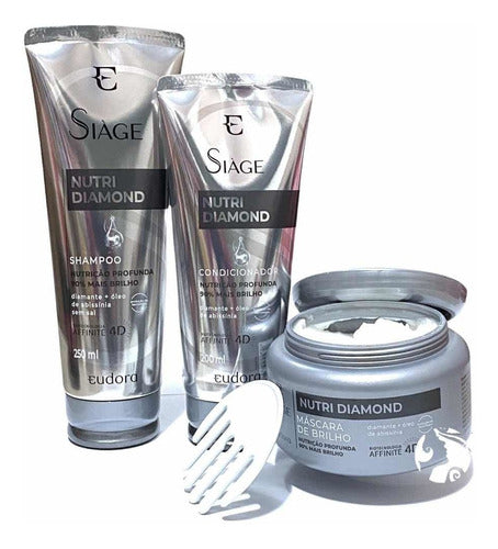 Kit Eudora Siàge Nutri Diamond Shampoo + Cond. + Máscara